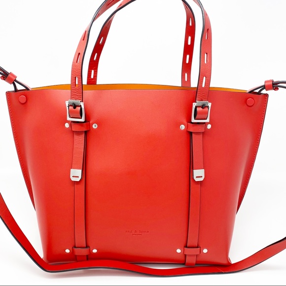 Rag & Bone red field tote and crossbody bag - Picture 4 of 12